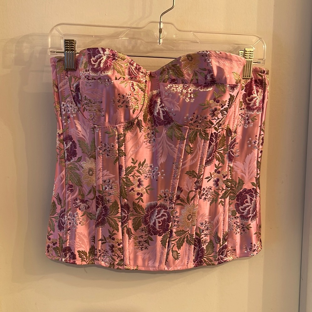 ❗️SOLD❗️Pretty Little Thing Pink Floral Corset - US Size 6 / UK Size 10